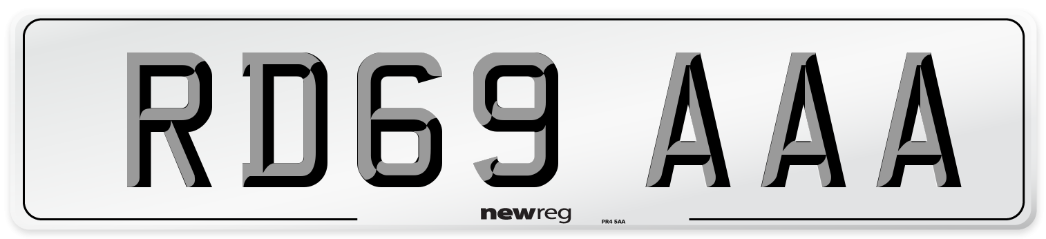 RD69 AAA Number Plate from New Reg